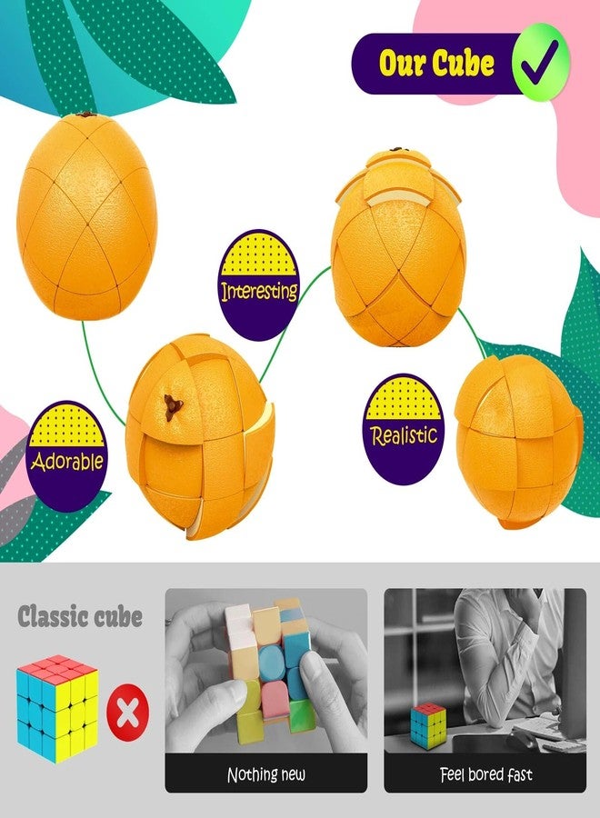 كيديتوس مكعبات كيديتوس السحرية بالفواكه: ليمون + إجاص + خوخ + برتقال، لعبة ألغاز مكعبات، ألعاب مسلية للأطفال، مجموعة من 4 مكعبات لتنمية الذكاء - Image 3